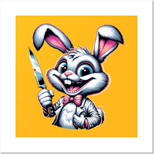 Bunny Holding a Knife Posters and Art